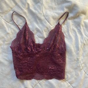 Purple lace crop top size small a bit see through